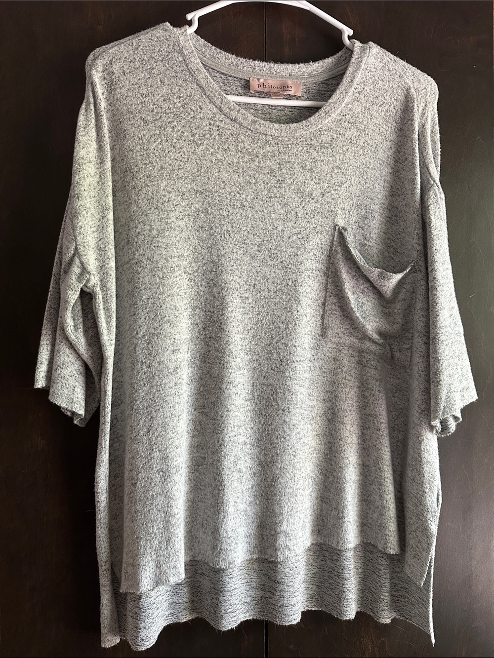 Philosophy Heather Gray Relaxed Pocket Knit Top - Picture 7 of 7